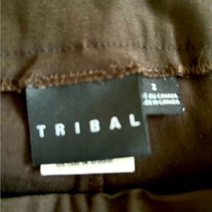 Super cute chocolate brown tribal slacks with stretch.